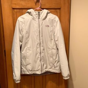 The North Face colored cream medium hooded jacket